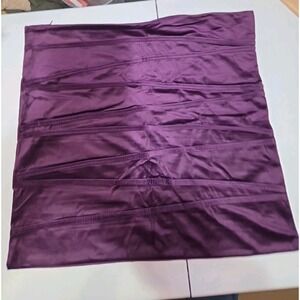 Set Of 2 Purple Velvet Pillow Covers Textured Stripe Design Square New